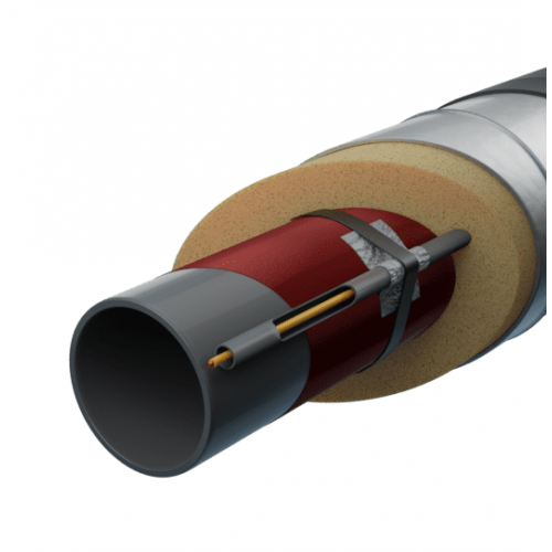 Труба в ППУ изоляции с греющим кабелем в полиэтиленовой оболочке тип 2 Ст3сп Ду20 26,8х2,5 мм ГОСТ 3262-75